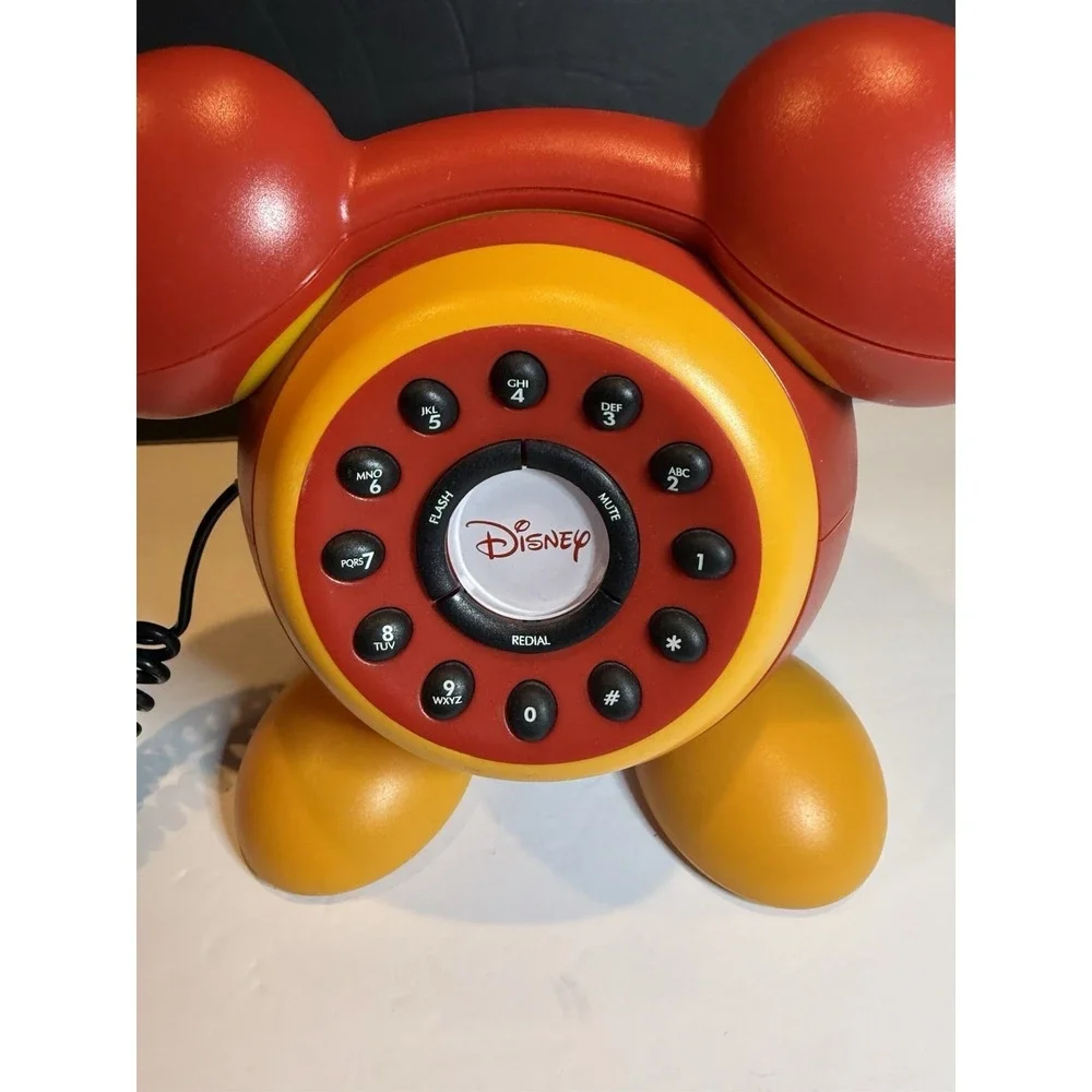 Disney Mickey Mouse Corded Push Button Desk Telephone Memorex DPH8020-C Tested